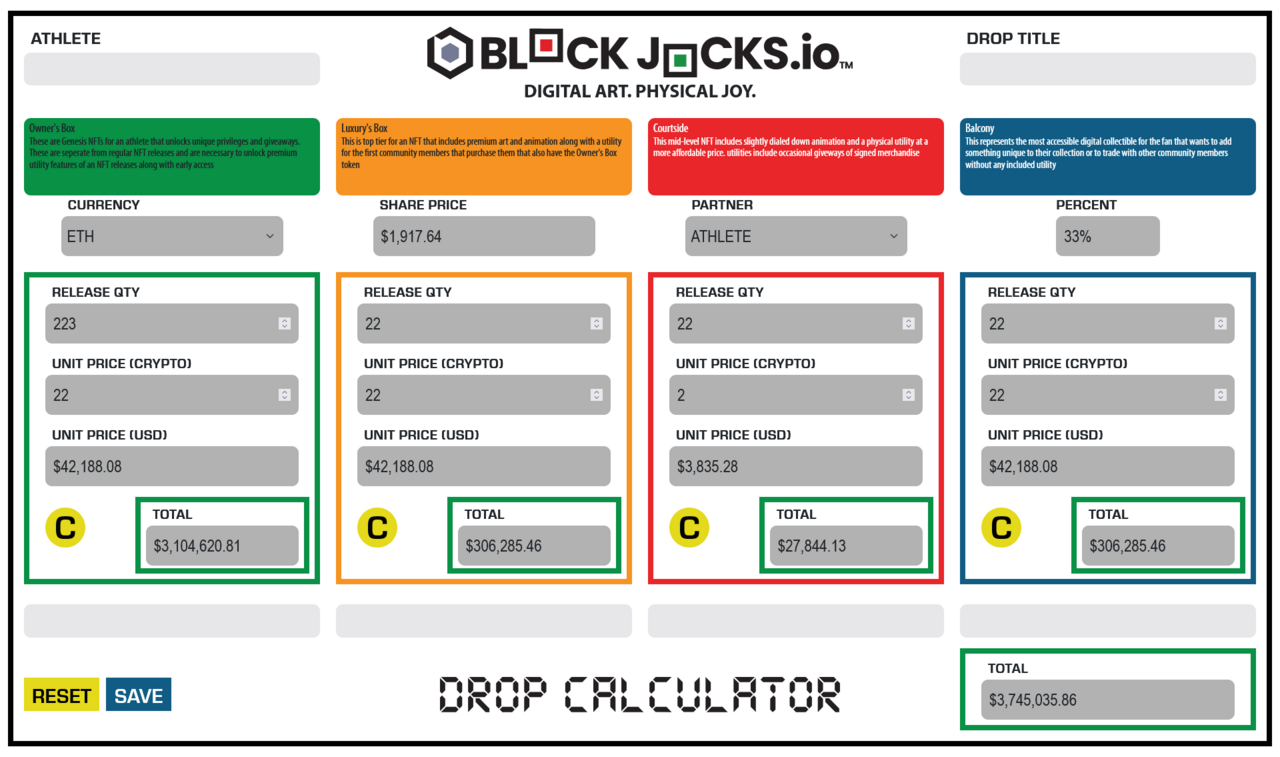 Block Jocks NFT Drop Calculator