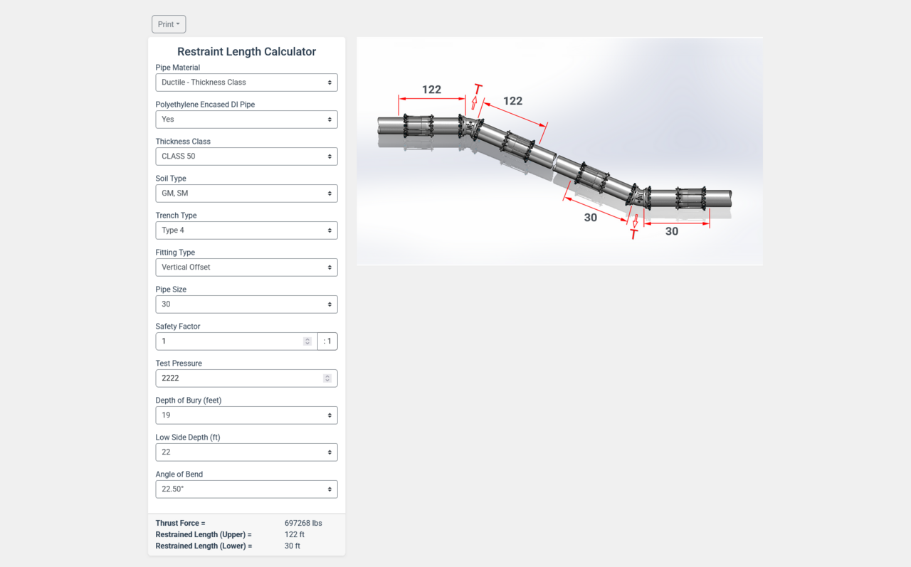 Restraint Length Calculator